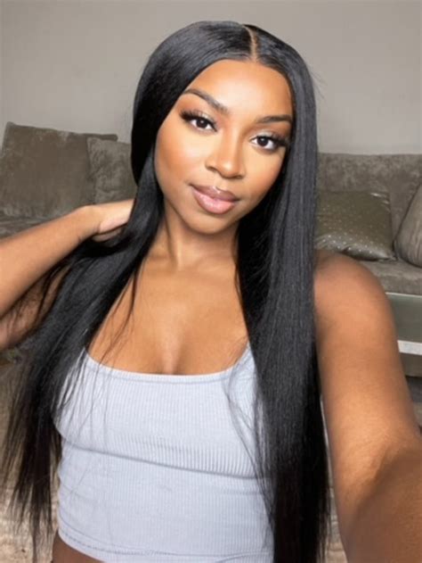 Unice Bye Bye Knots Wig 7x5 Glueless Lace Black Yaki Wig With Bleached