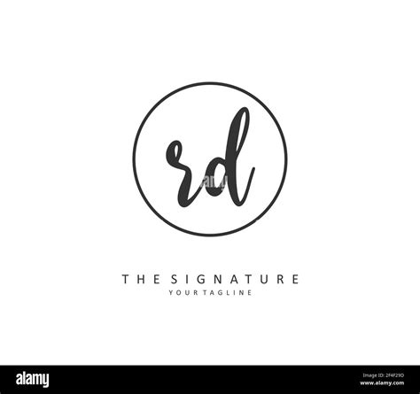 RD Initial letter handwriting and signature logo. A concept handwriting ...