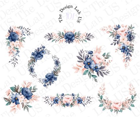 Navy Blue Floral Border Tunersread