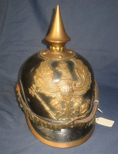 A 1886 Prussian officers spiked helmet.