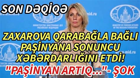 SON DEQIQE ZAXAROVADAN QARABAĞLA BAĞLI PAŞİNANA SON XƏBƏRDARLIQ