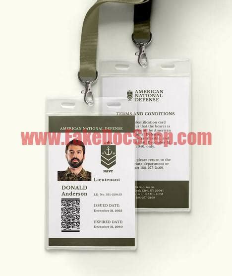 Military ID Card PSD Template - Fakedocshop