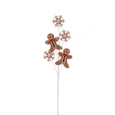 Vickerman 29 Gingerbread Man And Snowflake Spray 6 Per Bag Target