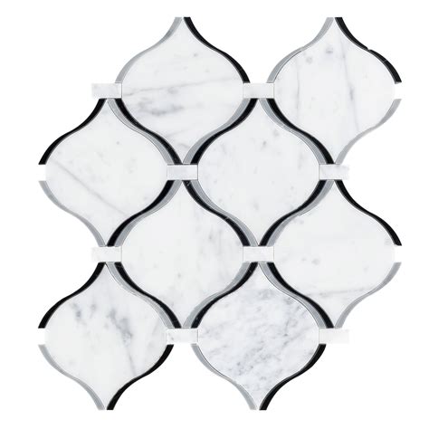 Carrara Thassos Hera Waterjet Marble Mosaic 14 X 17 100247998