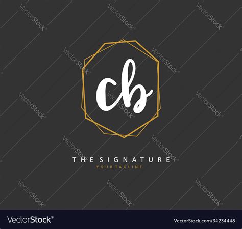 C B Cb Initial Letter Handwriting And Signature Vector Image