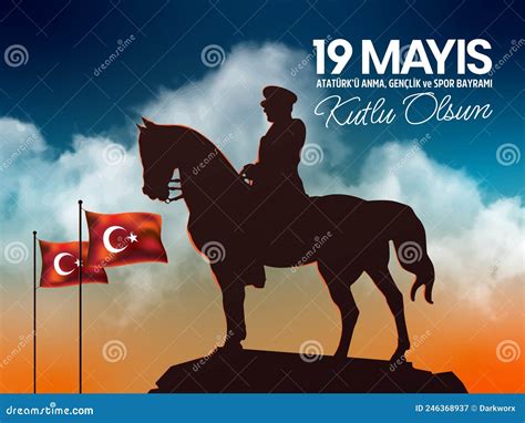 May 19, Turkish National Holiday Vector Illustration. 19 Mayis Ataturk ...