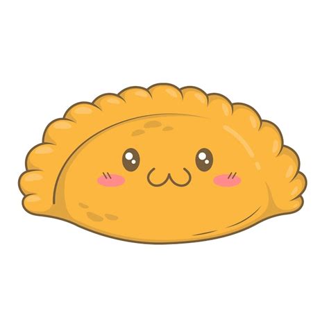 Empanada De Empanadas De Plato Mexicano De Dibujos Animados Kawaii