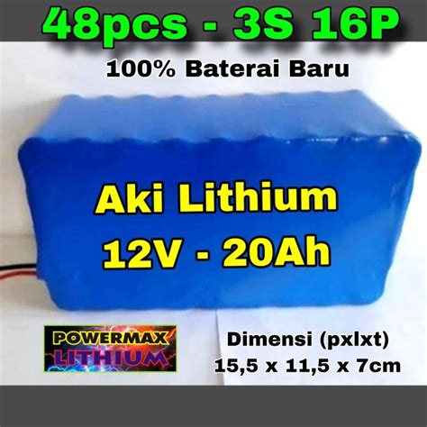 Jual AKI 12V 20AH FULL LITHIUM POWERMAX BMS 60A Sprayer Sepeda Motor