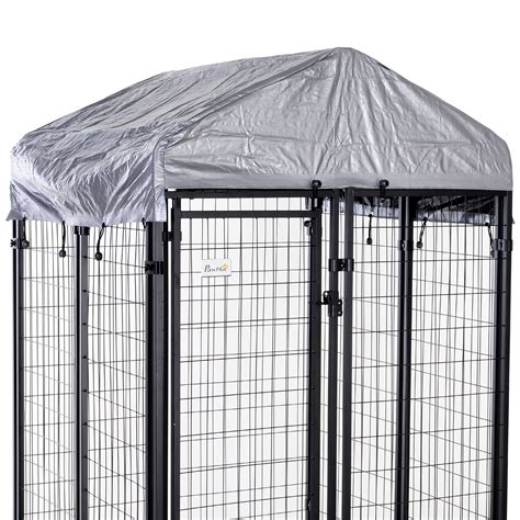 Outdoor Dog Kennel Run House Crate Cage Enclosure Anti-UV Roof Patio ...