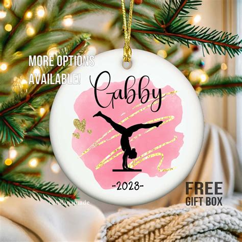 Personalized Gymnastics Ornament Gymnast Christmas Ornament Gymnast Team T Custom T