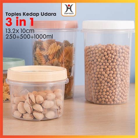 Jual Toples Kedap Udara 3 IN 1 2 Way Container Kotak Makanan Anti