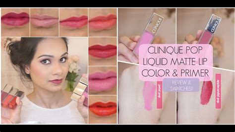 NEW CLINIQUE POP LIQUID MATTE LIP COLOR PRIMER REVIEW SWATCHES