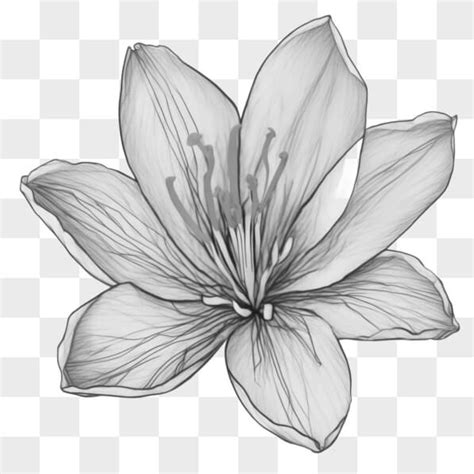 Descarga Dibujo de Flor en Blanco y Negro Ilustración de Libre Uso