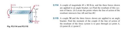 Solved 601 3 114 A Couple Of Magnitude M 80 Lb In And The Chegg