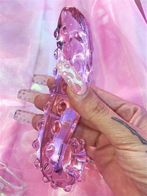 Pink Crystal Dildo Dildo Tongue Octopus Tentacle Size S Etsy