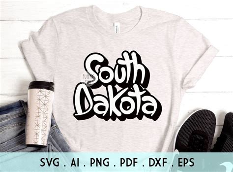 South Dakota Svg Eps Png Illustrated Svg Home States Svg Etsy