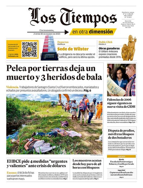 Los Tiempos on Twitter Buenos días Le presentamos la portada de la