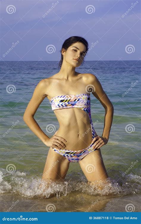 Tall Girl In Bikini At The Beach Royalty Free Stock Photos Image