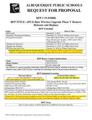 Fillable Online Rfp Title Aps E Rate Wireless Upgrade Phase V Remove