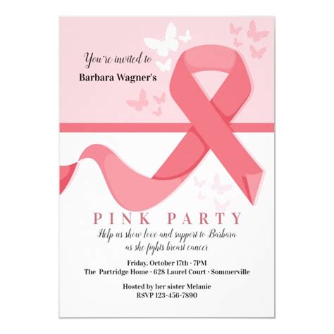 Breast Cancer Invitations Zazzle Uk