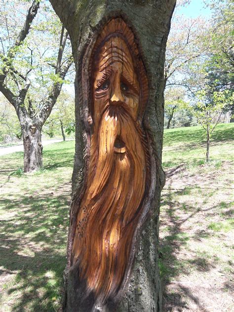 Live Tree Woodspirit Wood Sculpture Tree Trunk Wallpaper Sculptures