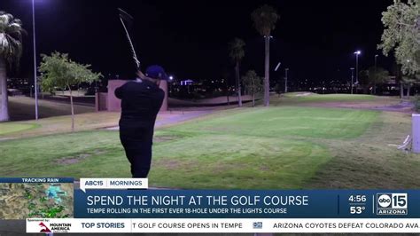 Arizona S First Night Golf Course Opens At Grass Clippings Rolling Hills In Tempe Youtube