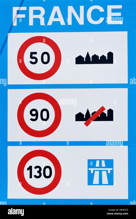 Traffic Signs France Stock Photo Alamy