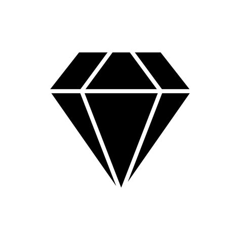 Diamond Icon In Black And White Design Diamond Silhouette Inspirations