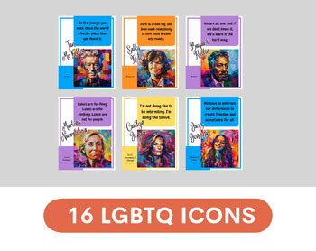 Famous Lgbtq Icons Posters Famous Lgbtq Leaders Pride Month Posters