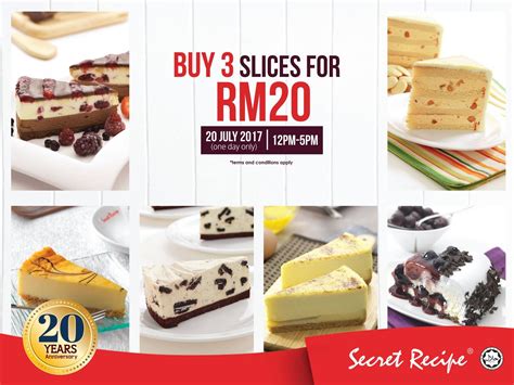 3 Slices Of Secret Recipe Cake For Rm20 Regular Range 12pm 5pm 20