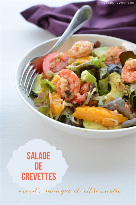 Salade De Crevettes Avocat Et Mangue à La Citronnelle