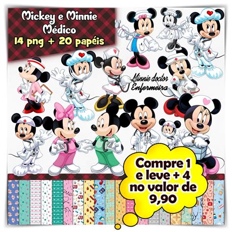 Kit Digital Mickey e Minnie Médico Elo7 Produtos Especiais