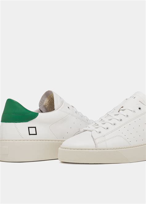 Date Sneakers Levante Calf White Green Scarpe D A T E