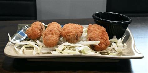 Japanese Fried Oysters Stock Image Image Of Fried Dish 222122629