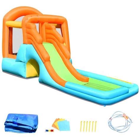 AIRE DE JEUX GONFLABLE GOPLUS Château Gonflable avec Toboggan Aquatique