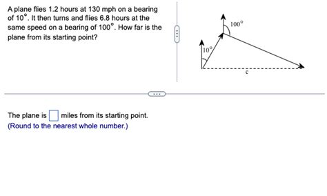 Solved A Plane Flies Hours At Mph On A Bearing Of Chegg