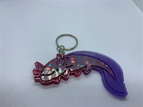 Axolotl Cute Resin Handmade Keyring Keychain Pride Aquatic Etsy UK