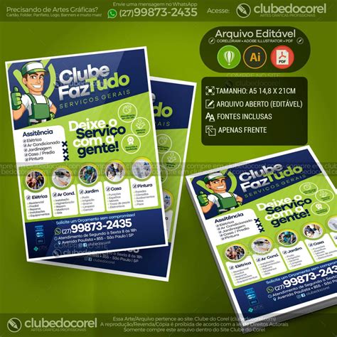 Panfleto Flyer Faz Tudo Modelo Edit Vel Cdr Ai Pdf Clube Do Corel