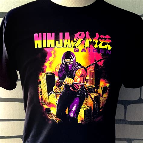 Ninja Gaiden Nintendo Box Art Hand Screen Printed T Shirt Original Or