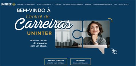 Central De Carreiras Disponibiliza Novo Portal Uninter Not Cias