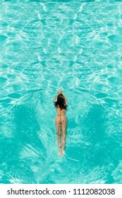 Aerial Top View Naked Woman Swimming Stock Photo Shutterstock