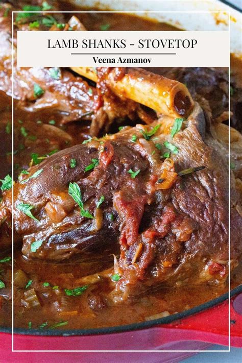 Braised Lamb Shanks With Red Wine Stovetop Tender Flavorful Veena