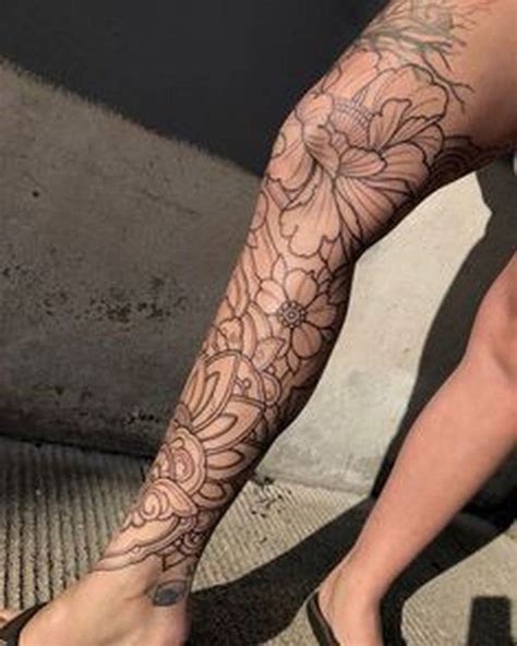 Full Leg Sleeve Tattoo Women Leg Tattoos Women Floral Tattoo Sleeve Full Leg Tattoos