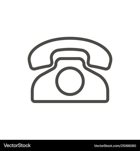 Old phone icon outline telephone line vin Vector Image