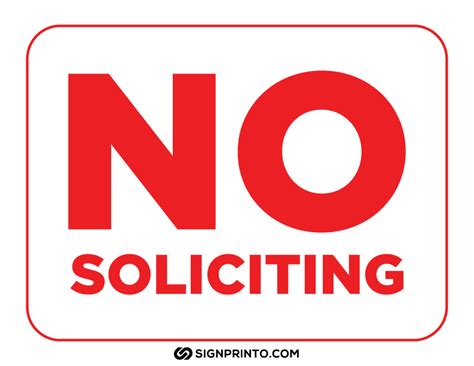 No Soliciting Sign Free Printable PDF