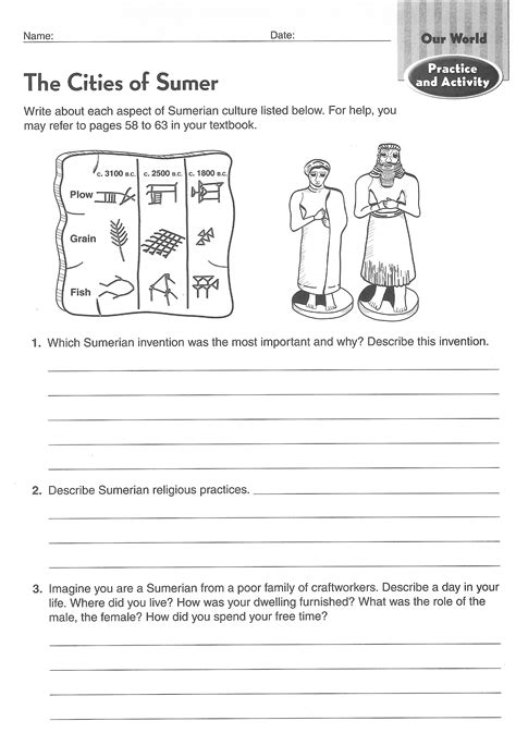 6th Grade Ancient Civilization Worksheets