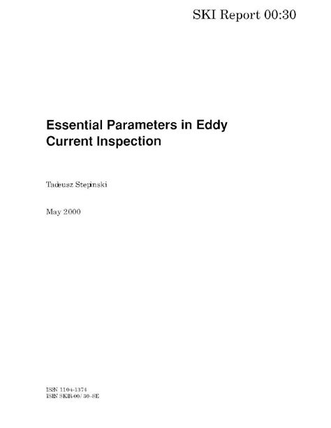 Pdf Essential Parameters In Eddy Current Inspection Dokumen Tips