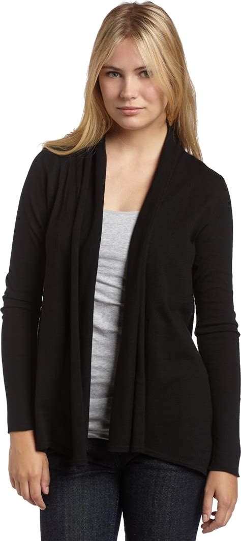 Mac Jac Women S Combed Cotton Shawl Cardigan Black Medium At Amazon