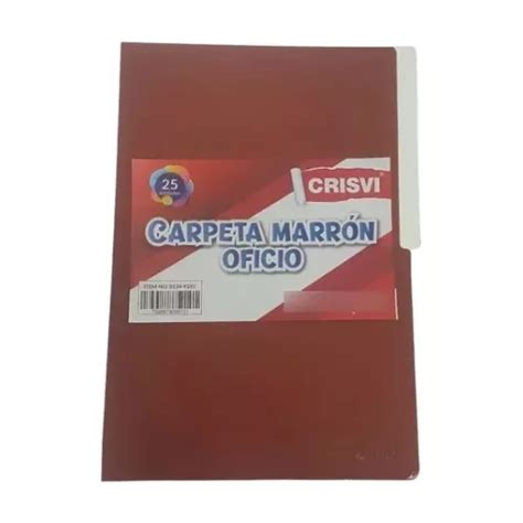 Carpetas De Fibra Marron Oficio Marca Crisvi Paqt X 25 MercadoLibre