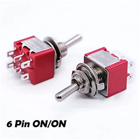 Mxuteuk Pcs Pin Position Dpdt Mini Miniature Toggle Switch On On